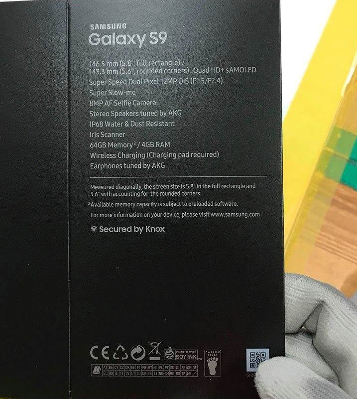 Samsung S9 caixa