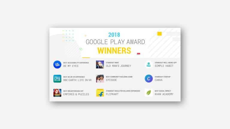 As melhores aplicações Android segundo o Google Play Awards 2018
