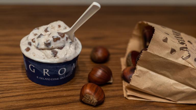 Há gelado com sabor de Castanha Caramelizada na GROM para celebrar o São Martinho