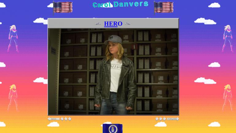 A página web de “Captain Marvel” parece saída dos anos 90