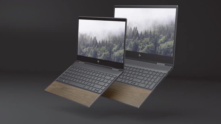 A HP apresenta portáteis construídos com madeira