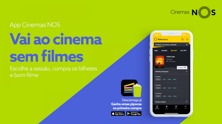 App Cinema NOS oferece pacote de pipocas na primeira compra