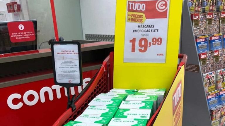 Continente tem mais 4,3 milhões de máscaras descartáveis à venda. Os preços começam nos 19,99€