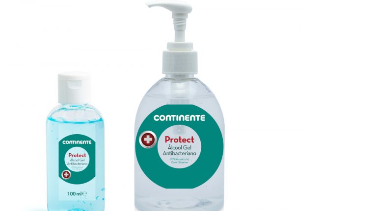Continente lançou uma nova gama de álcool gel e desinfetantes