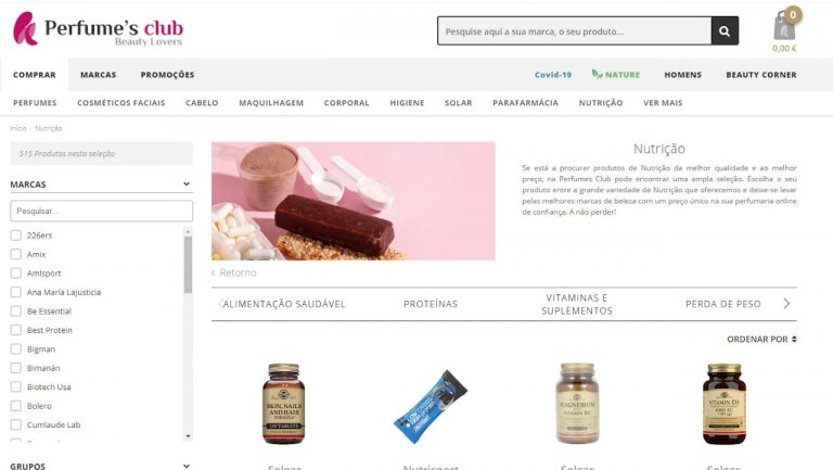 Perfume’s Club passa a vender produtos de dietética e nutrição saudável na sua loja online
