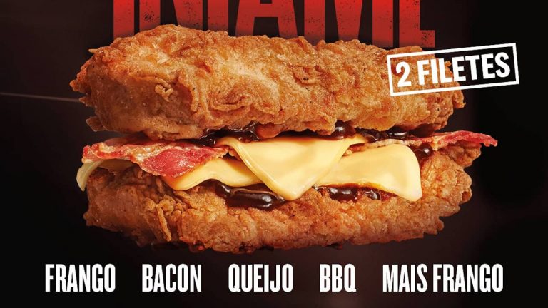 A nova criação do KFC substitui as fatias de pão por frango frito