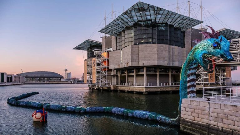 Instalação artística Monstro Marinho foi criada com 12 toneladas de garrafas descartáveis usadas