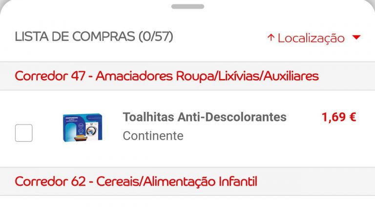 Funcionalidade de localização de artigos no Continente disponível em 18 lojas