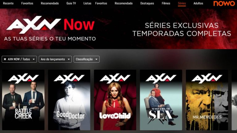 AXN Now fica disponível gratuitamente na NOWO