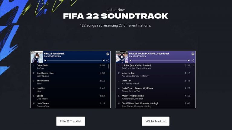 FIFA 22 banda sonora