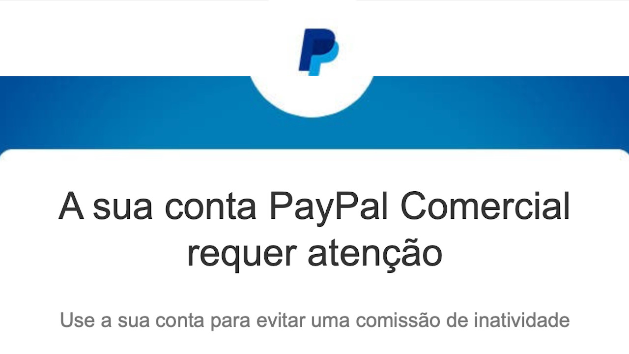 PayPal comissão de inatividade