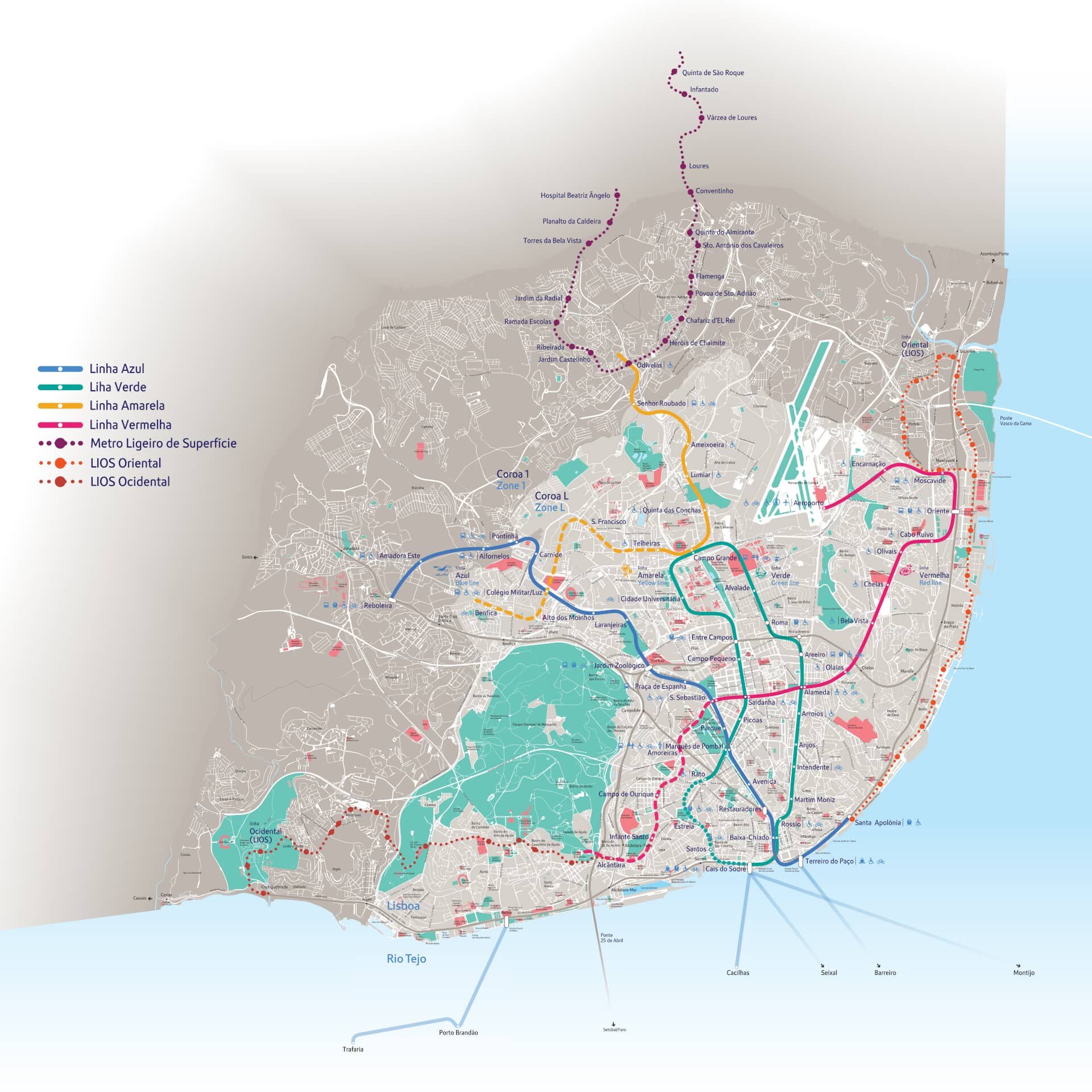 Mapa Do Metro De Lisboa