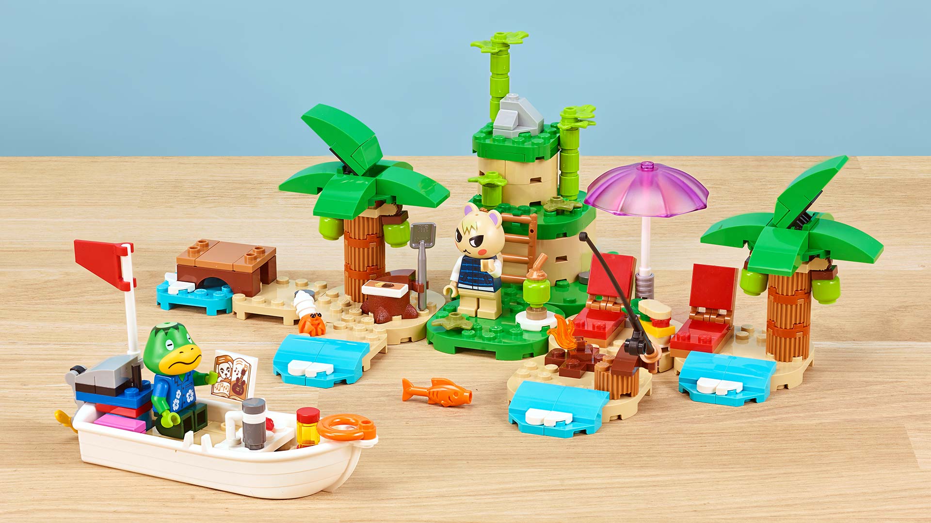 lego animal crossing passeio de barco do kappn 77048