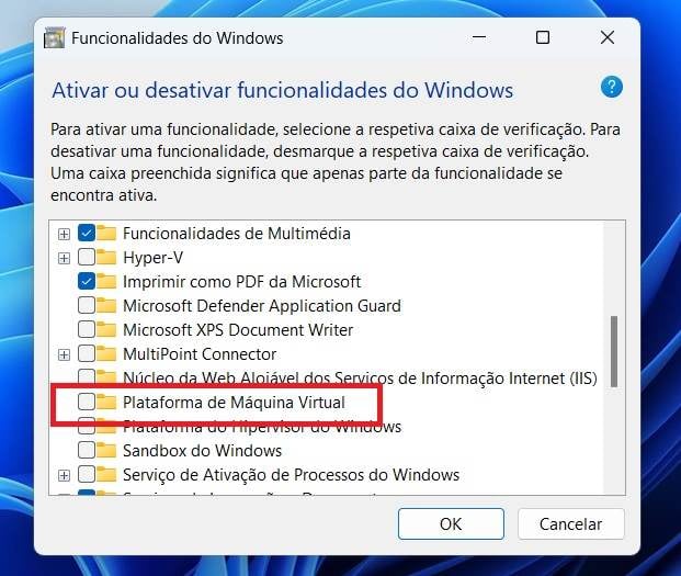 Plataforma de máquina virtual - Windows 11