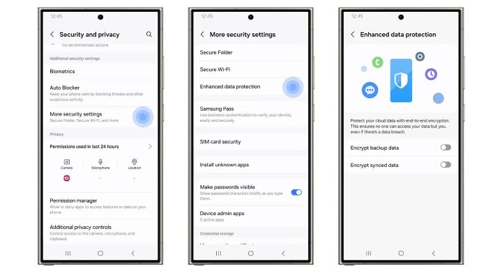 Dois novos recursos melhoram a segurança dos equipamentos Samsung Galaxy 2 Cloud Enhanced Data Protection