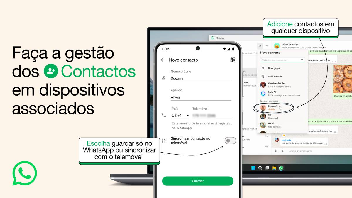 gestão de contactos whatsapp