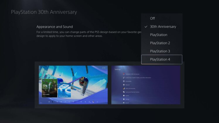 Temas da PlayStation 5 dos 30 Anos da PlayStation