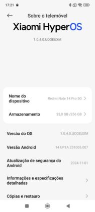 HyperOS no Redmi Note 14 Pro 5G