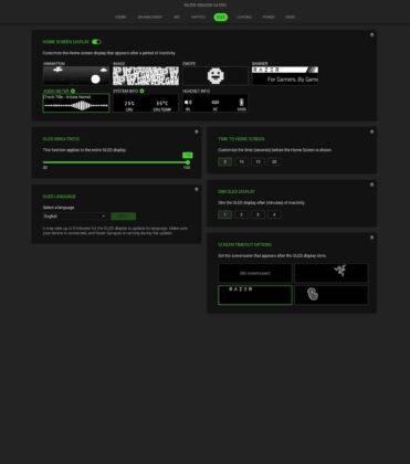 Razer Synapse 4 Personalização do OLED Control Hub