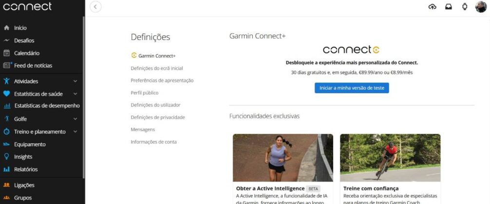 Garmin lança novo plano de assinatura premium, o Connect+
