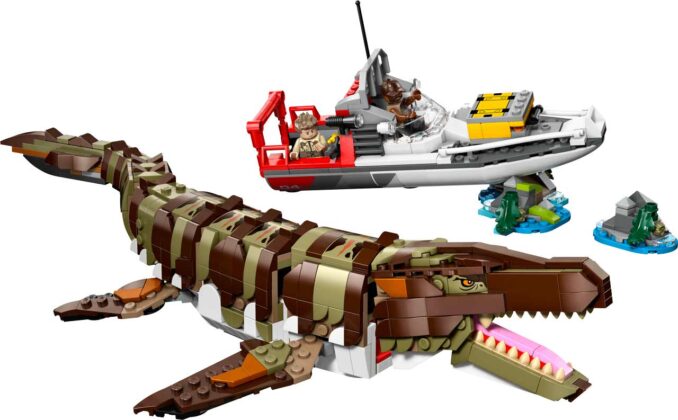 LEGO Jurassic World Rebirth Missão de Barco com Mosassauro Construído com Peças (76974)