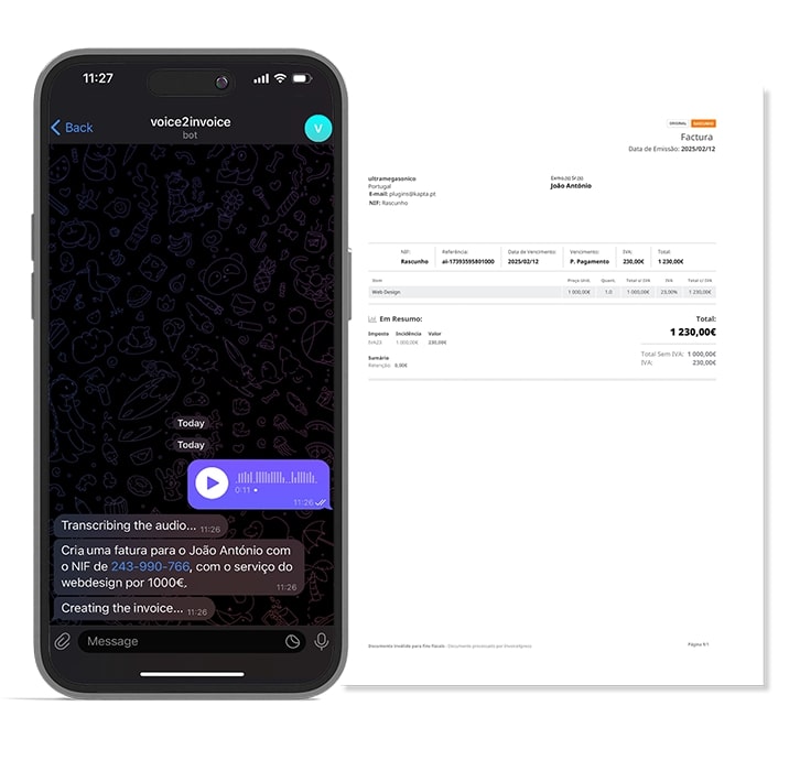 Voice 2 Invoice - InvoiceXpress