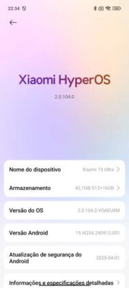 Software Xiaomi 15 Ultra
