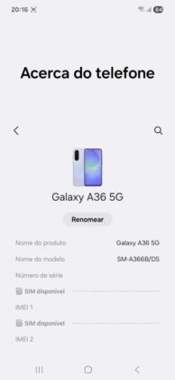 Software Samsung Galaxy A36 5G