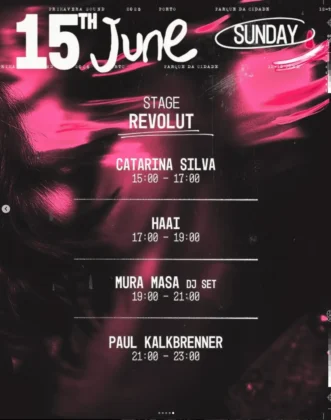 Primavera Sound Porto 2025 - Horários 15 de junho