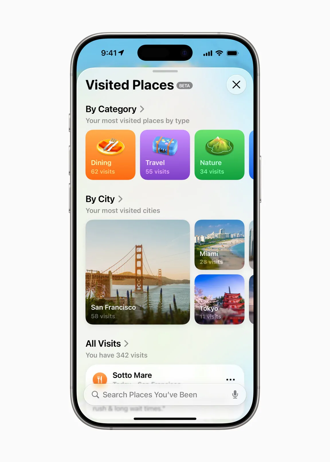 Lugares Visitados no Apple Maps