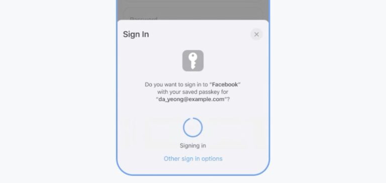 A Meta passou a integrar as PassKeys no Facebook