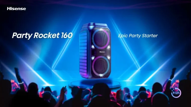 Hisense lança coluna portátil Party Rocket HP160 com 12 horas de autonomia