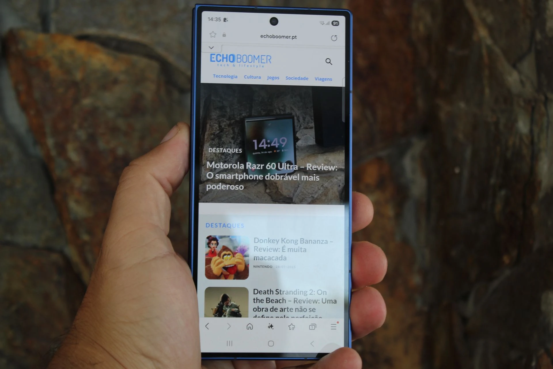 Ecrã externo do Samsung Galaxy Z Fold7