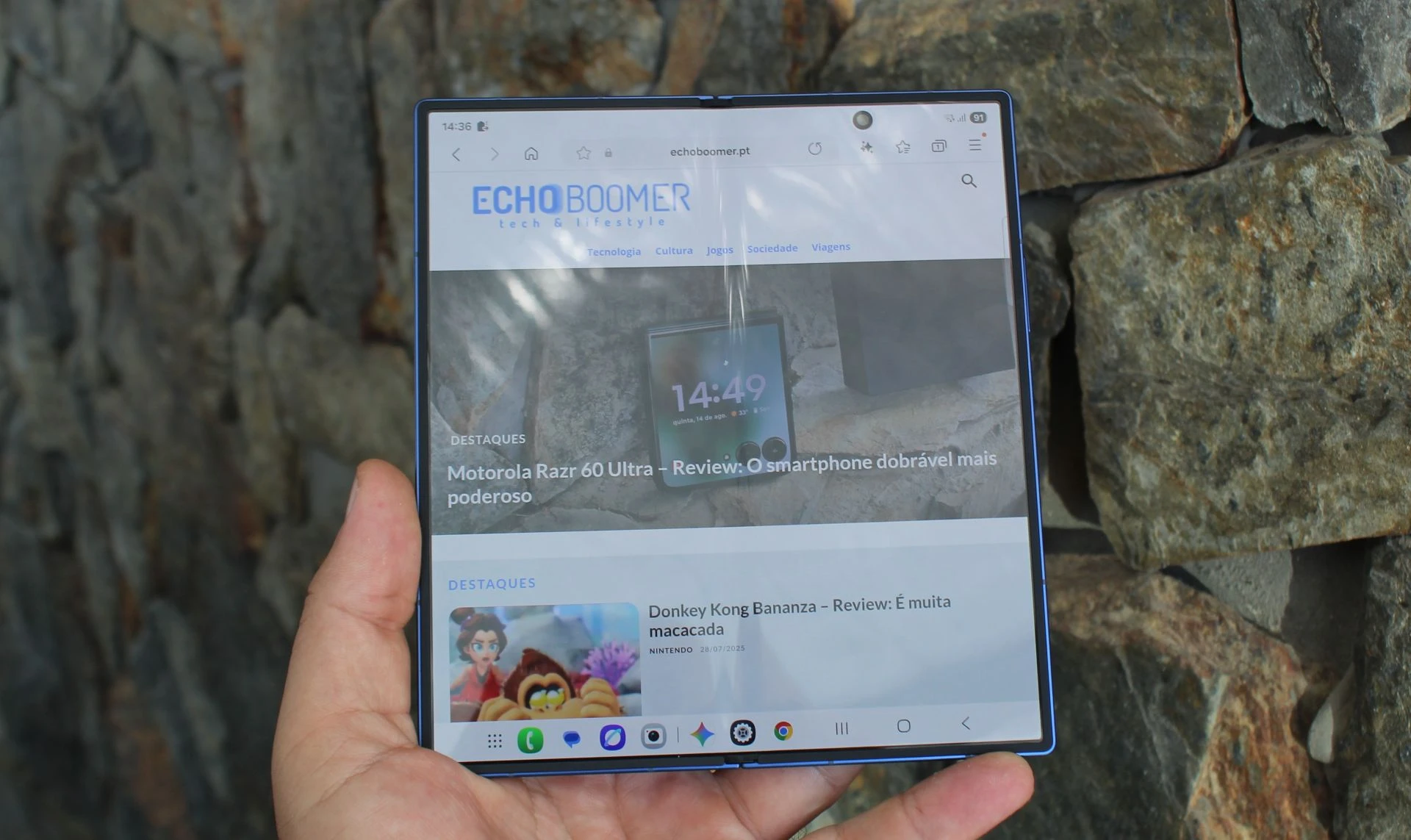 Ecrã principal do Samsung Galaxy Z Fold7