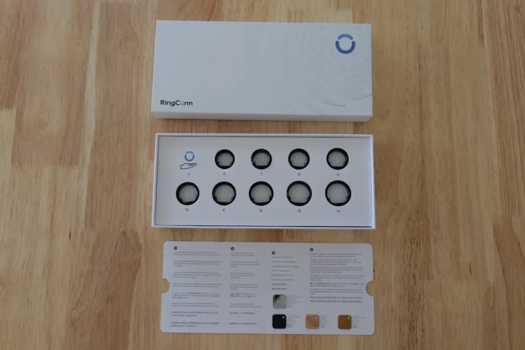 RingConn Gen 2 Smart Ring - tamanhos