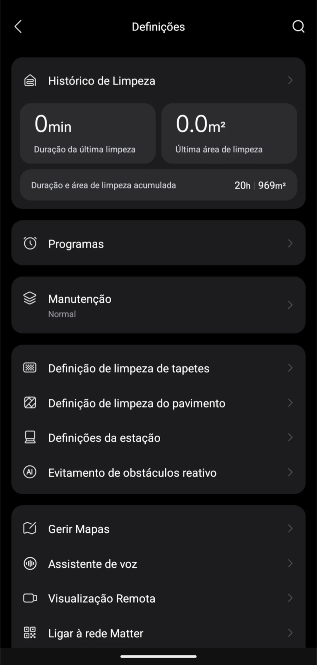 Roborock Saros 10 - aplica&ccedil;&atilde;o
