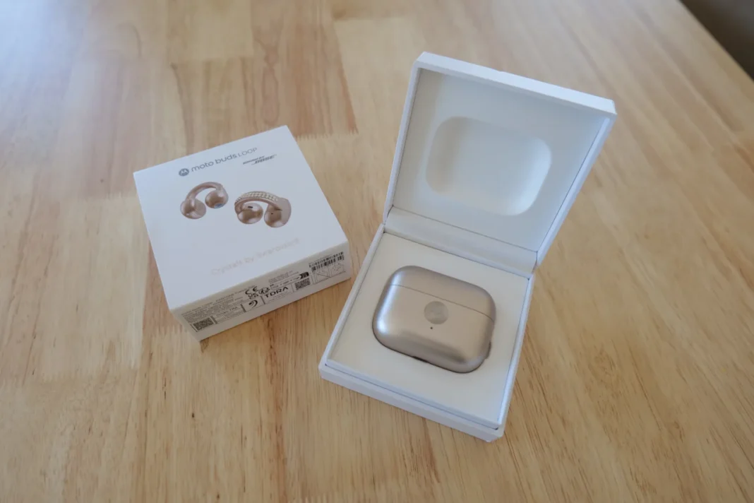 MOTOROLA Moto Buds Loop Premium (Bege) - Cristals by Swarovski