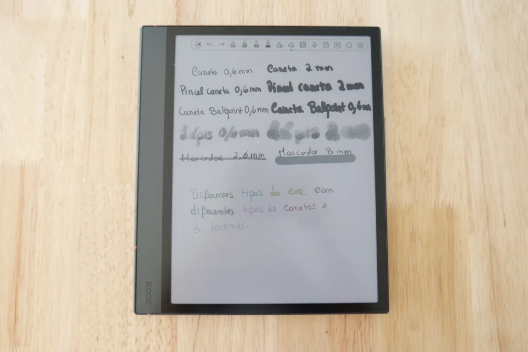 Boox Air 4C - exemplos canetas