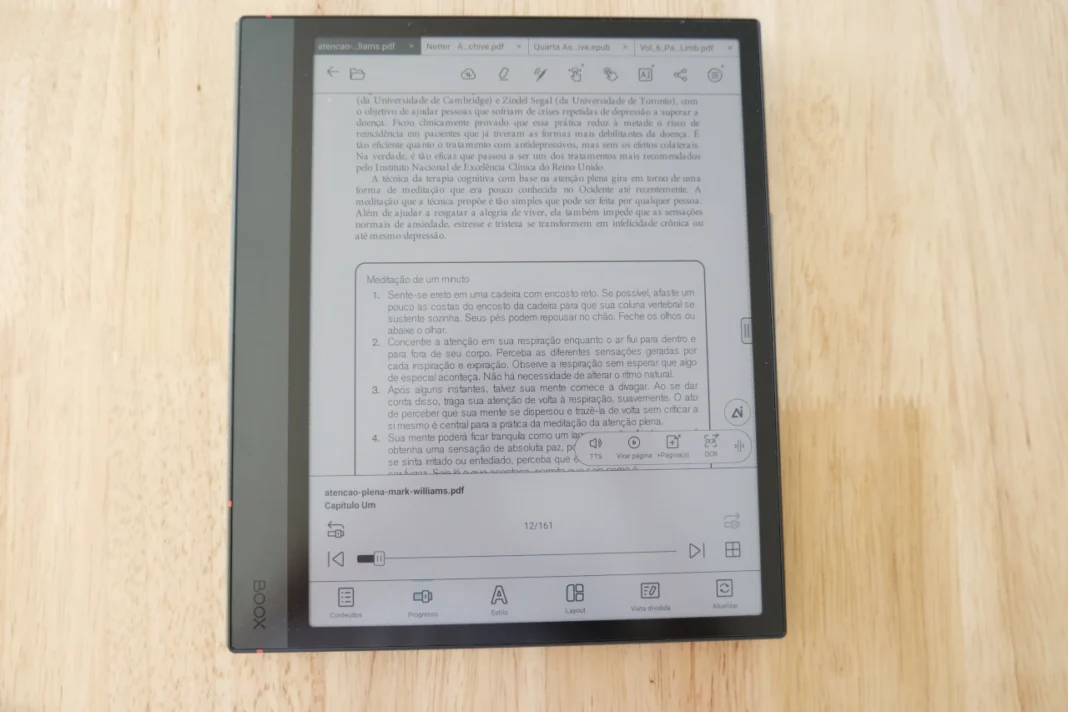 Boox Air 4C - detalhe de livro
