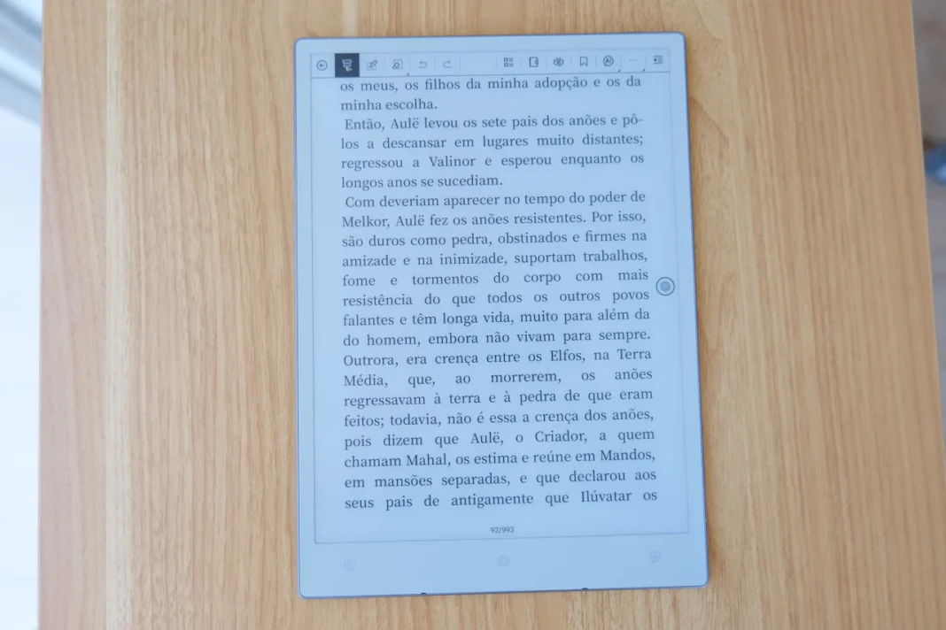 Viwoods AiPaper - menu livro