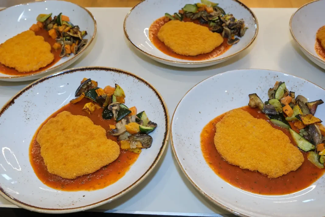 Schnitzel Vegetariano GARDEN GOURMET com legumes