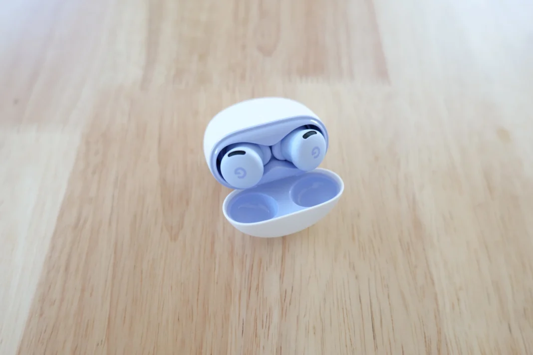 Pixel Buds 2a - vista lateral estojo