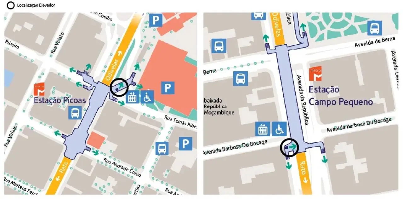 Estações de Metro de Campo Pequeno e Picoas passam a estar totalmente acessíveis por elevador 1 Metro de Campo Pequeno e Picoas