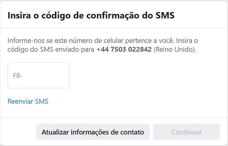 Passo a passo para usar um número de telefone temporário em redes sociais 3 número temporário - código de confirmação