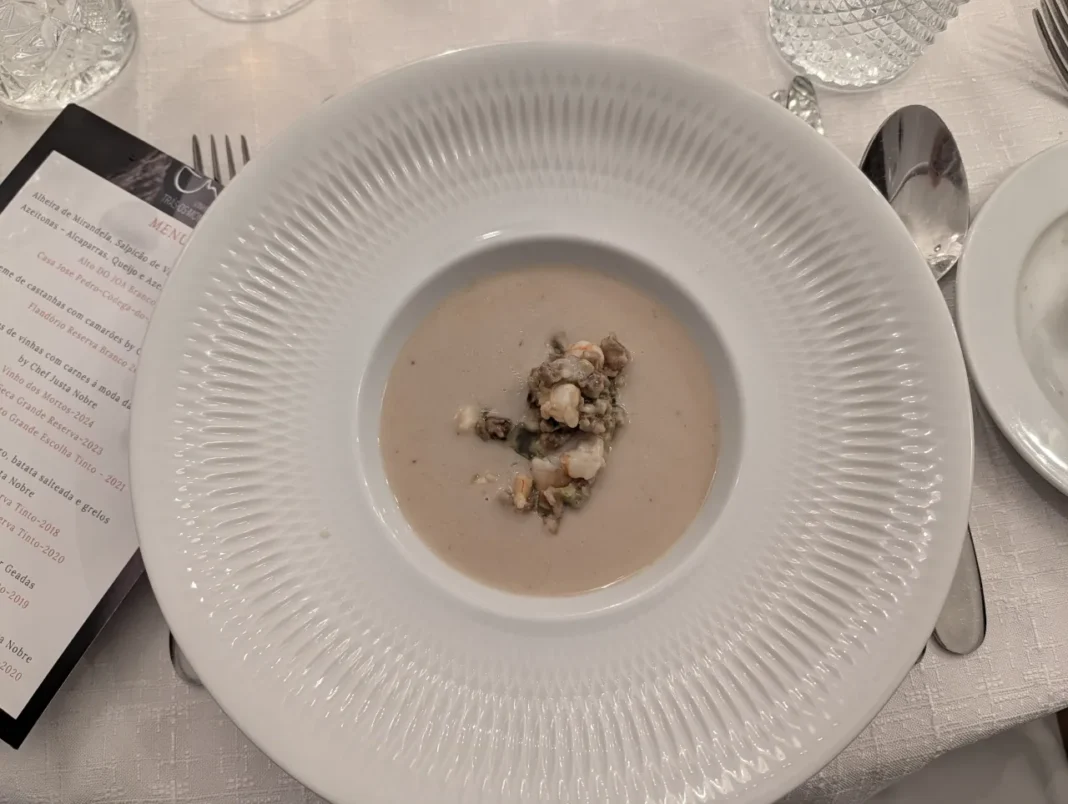 Creme de castanhas com camar&otilde;es