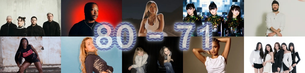 As 100 melhores músicas de 2025 3 Tate McRae - Sports car
Bon Iver - Everything Is Peaceful Love
Amaarae - S.M.O.
Spiritbox - Perfect Soul
Babymetal - From me to you (ft. Poppy)
Tyla - Chanel
Meovv - Burning Up
Smerz - You got time and I got money
Nilüfer Yanya - Cold Heart
McKinley Dixon - Sugar Water (ft. Quelle Chris and Anjimile)