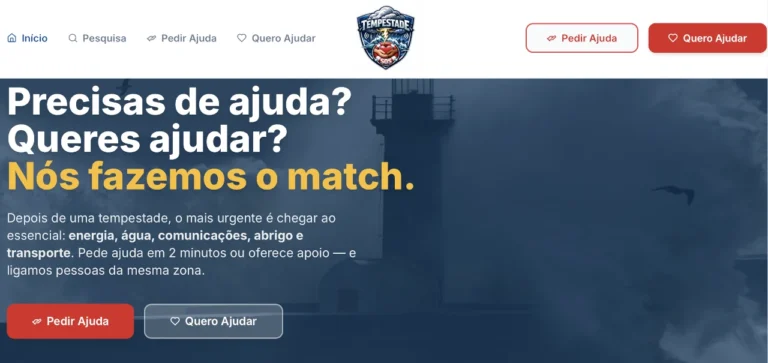 TempestadeSOS liga pedidos e ofertas de ajuda após intempéries no país