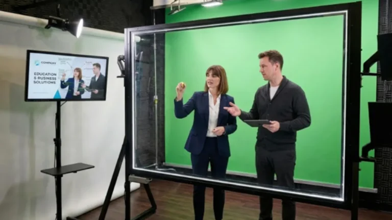 Novo estúdio em Lisboa permite apresentações em vídeo sem dar as costas à audiência