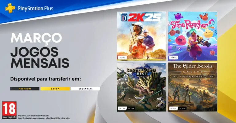 Monster Hunter, The Elder Scrolls e Golf entre as ofertas do PlayStation Plus em março