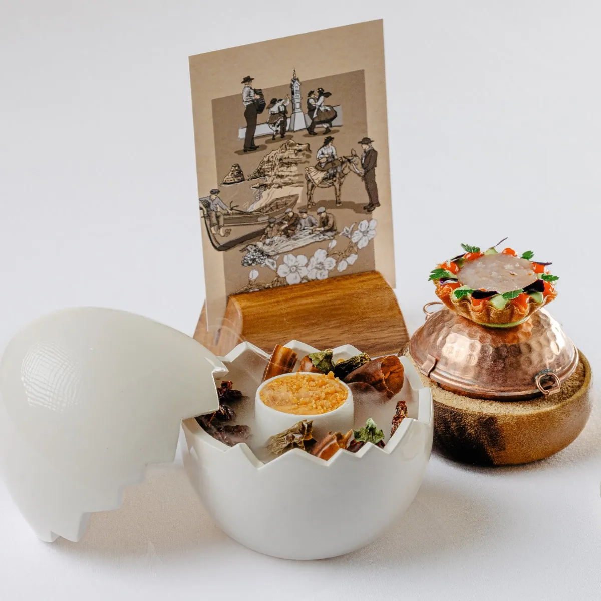 Portugal soma 53 restaurantes com Estrelas MICHELIN em 2026 1 O primeiro momento do menu O amor além do tempo, do restaurante Alameda, no Algarve.